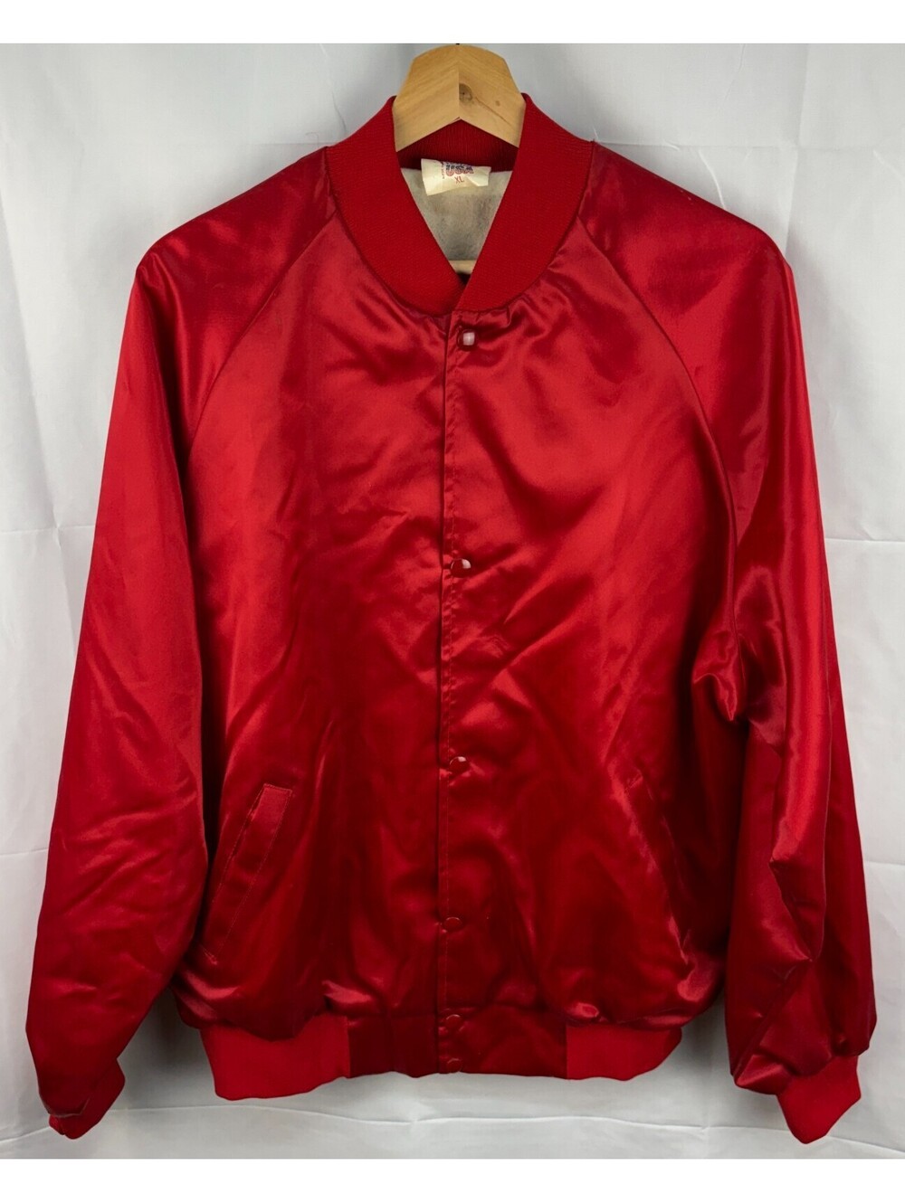 VTG Westark Red Satin Men's XL  "Pass it on Down" Bomber Jacket Made in USA!